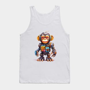 Cartoon monkey robots. T-Shirt, Sticker. Tank Top